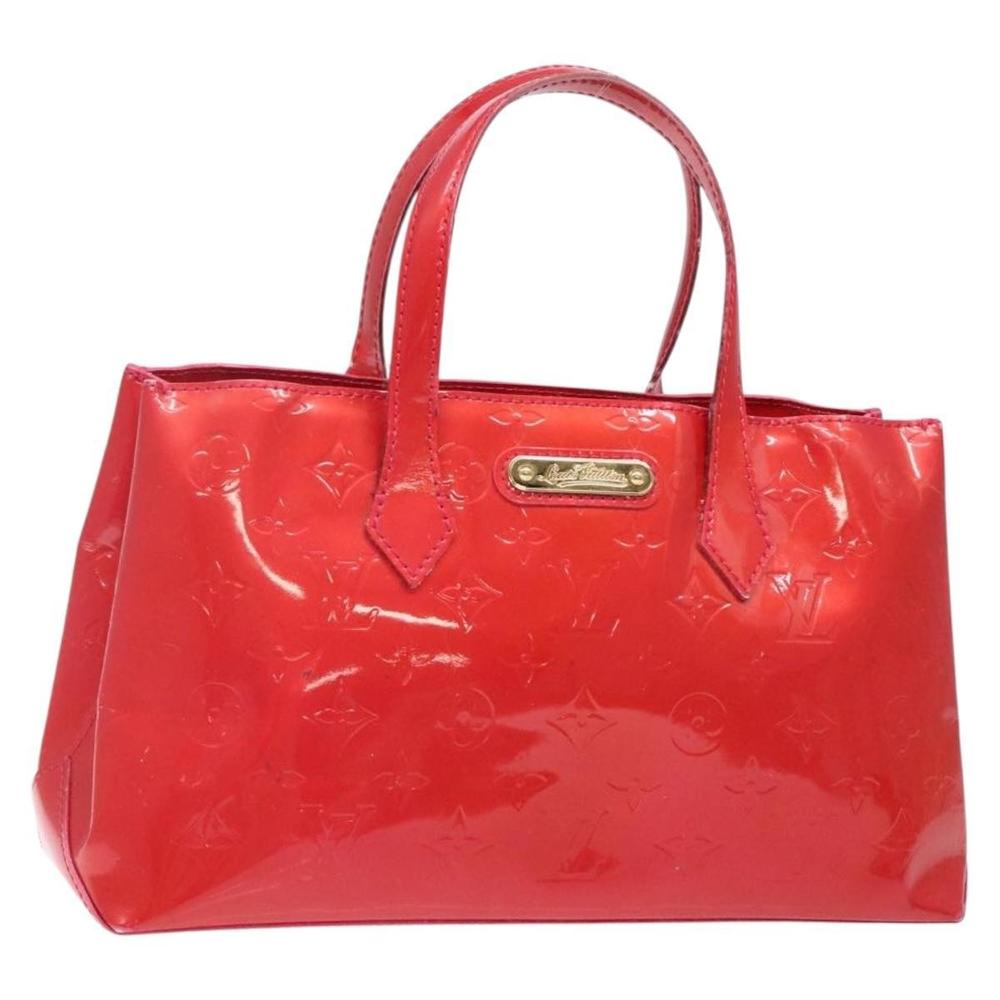 LOUIS VUITTON Monogram Vernis Wilshire PM Hand Bag Rose Pop M93643 Auth 141044